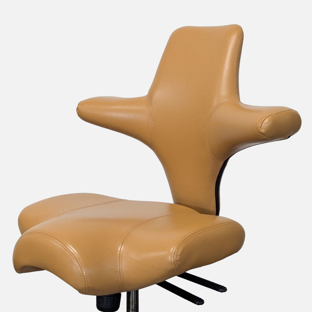 HÅG Capisco Saddle Chair - Tan Leather Ergonomic Office Chair