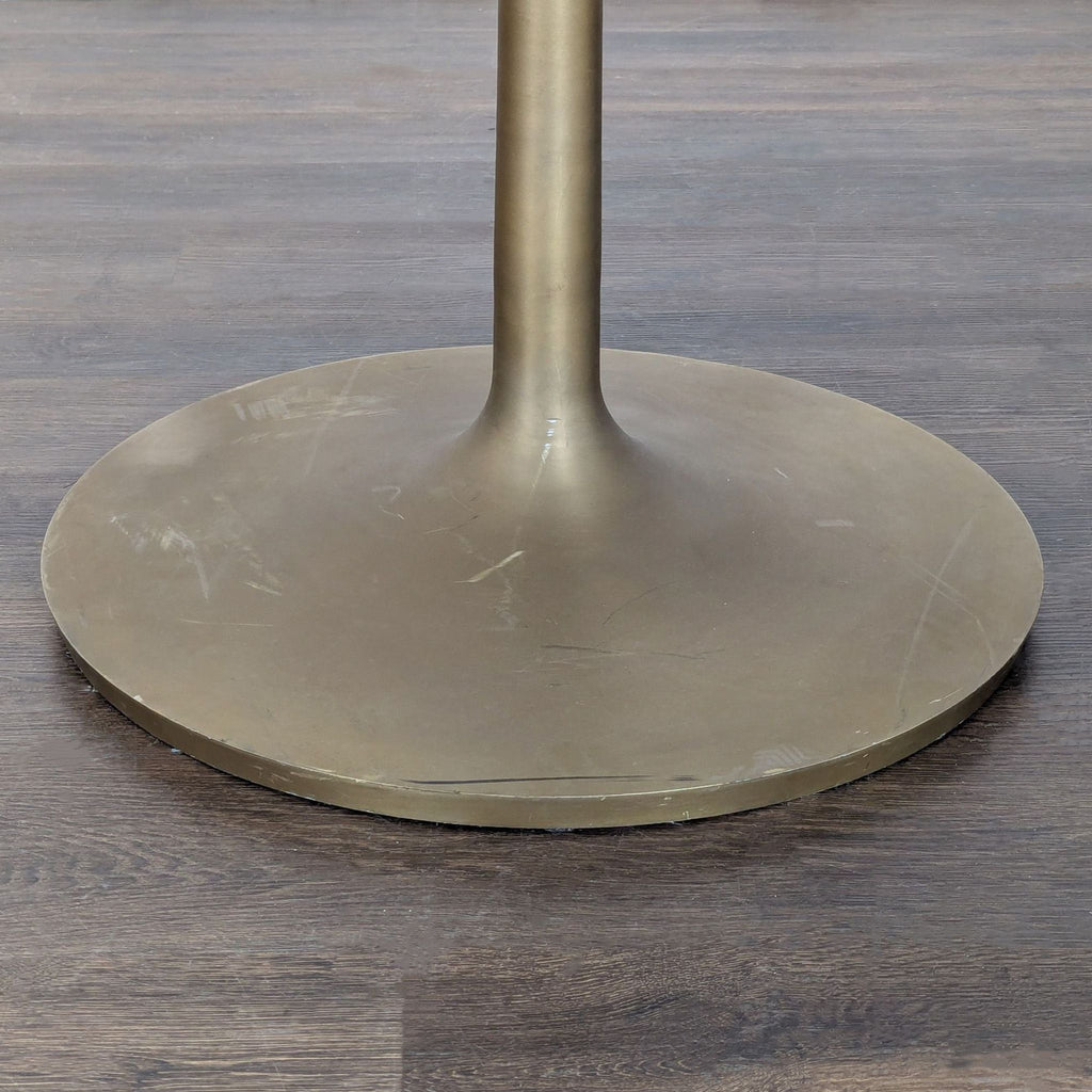 Crate & Barrel Nero White Marble and Brass Round Bistro Dining Table