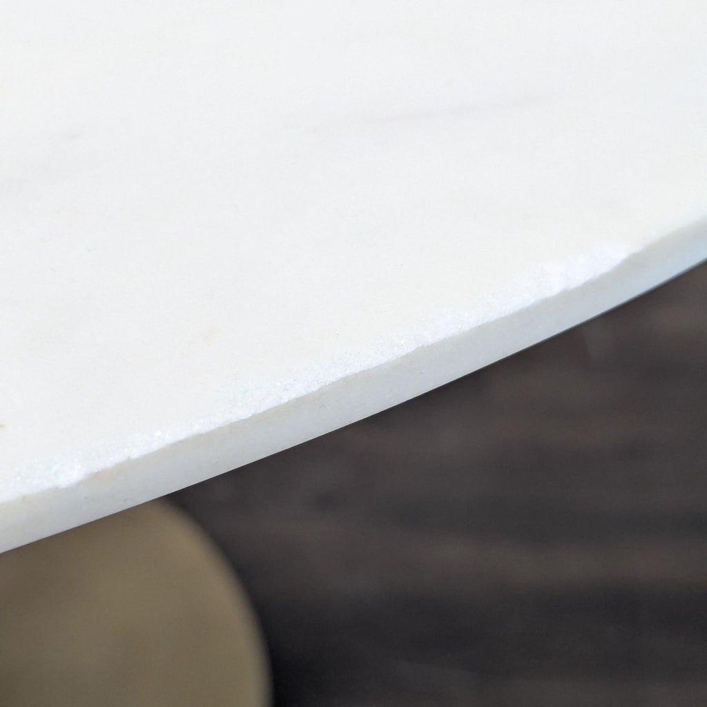 Crate & Barrel Nero White Marble and Brass Round Bistro Dining Table