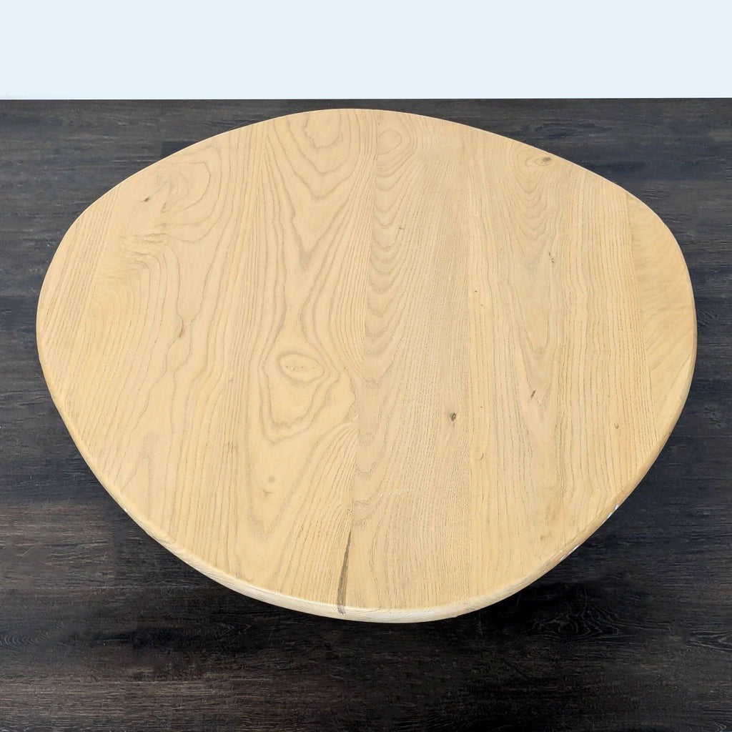 Oak Oval Coffee Table with Pedestal Base