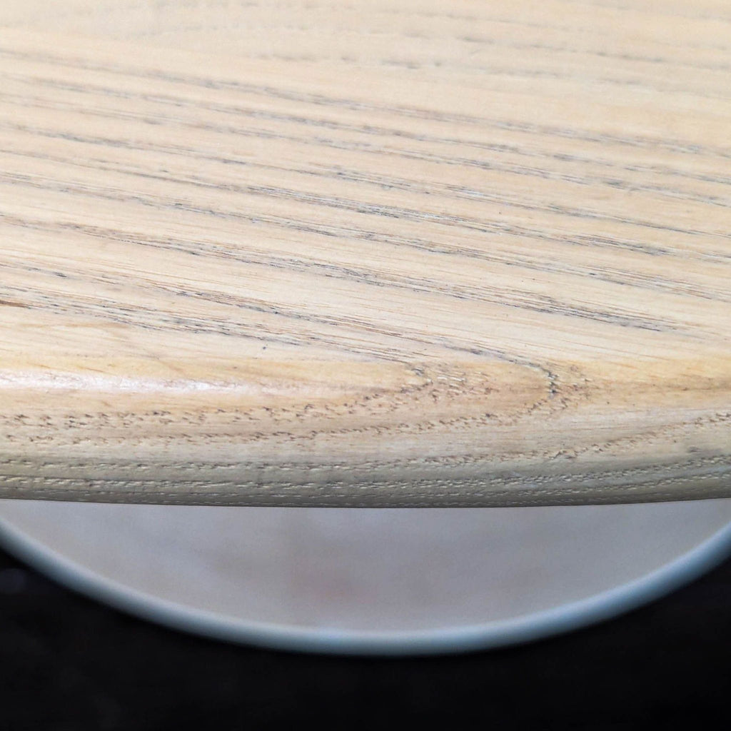 Oak Oval Coffee Table with Pedestal Base