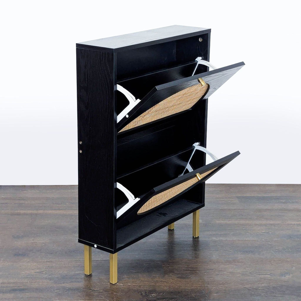 Semicircle Rattan Two Door Shoe Cabinet
