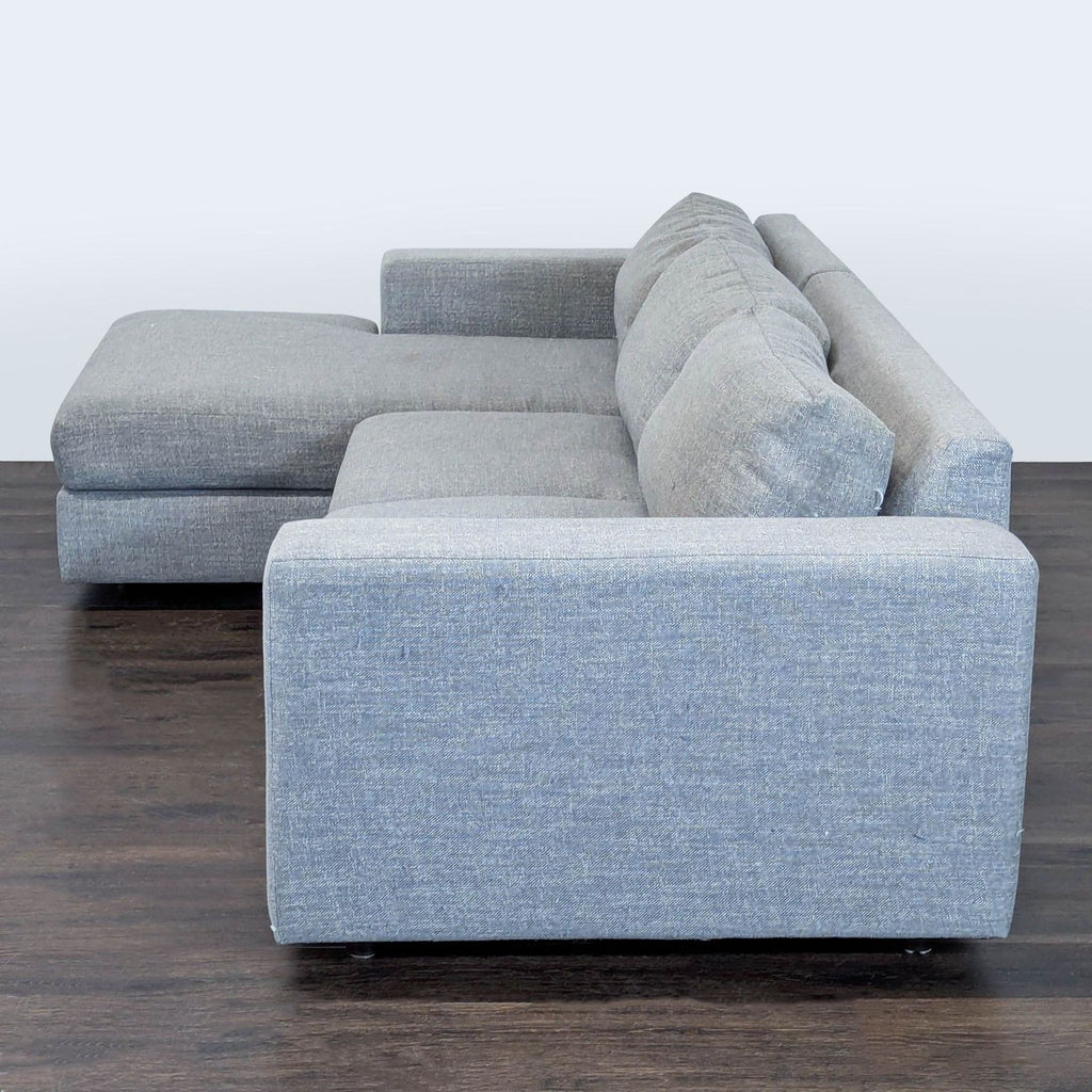 West Elm Urban Modern Gray Sectional Sofa with Left-Facing Chaise