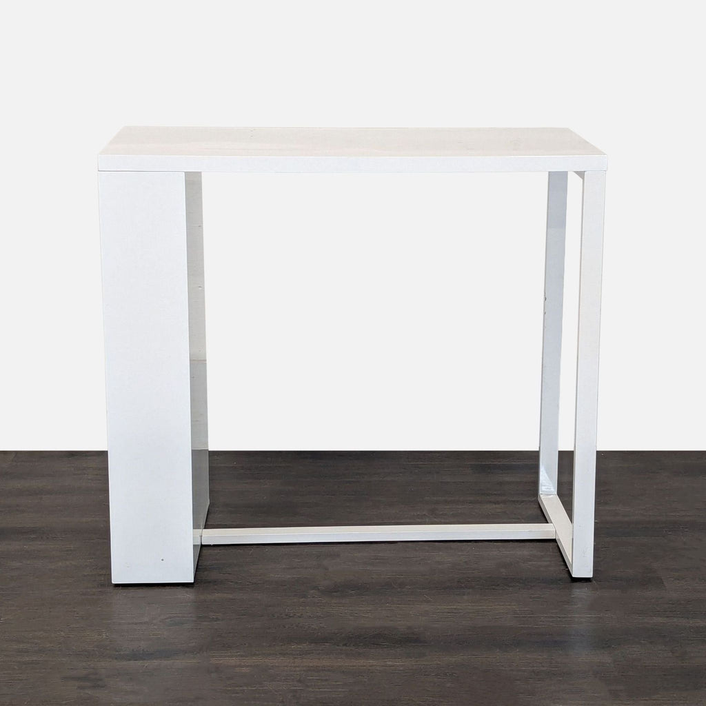 Modern White Desk with 3 Built-In Storage Shelves