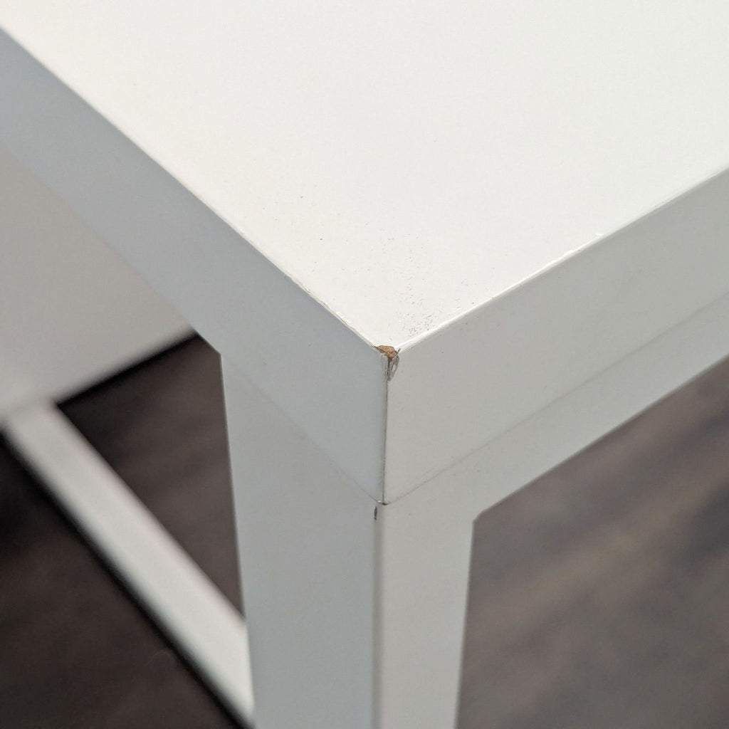 Modern White Desk with 3 Built-In Storage Shelves
