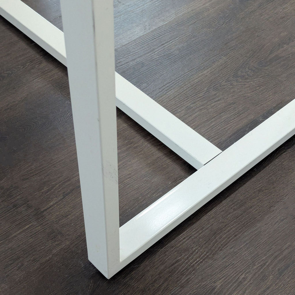 Modern White Desk with 3 Built-In Storage Shelves