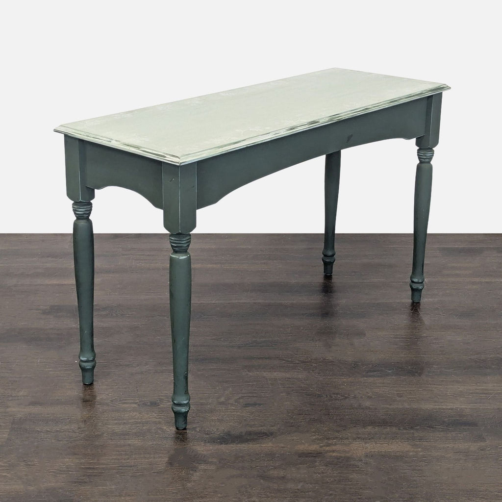 Stenciled Top Wood Console Table