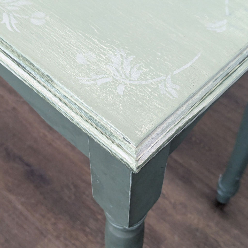 Stenciled Top Wood Console Table