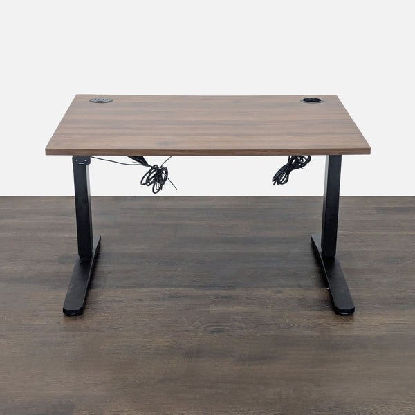 Uplift Desk Standing Desk with Black Frame and Walnut Top