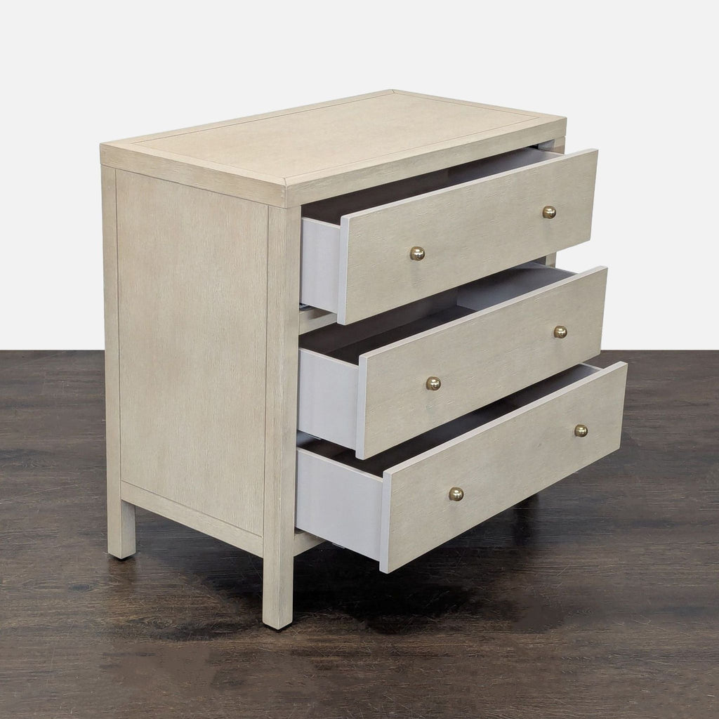 Certainly! However, it seems you mentioned "these images," but I don't have the images or their detailed appearance descriptions available in your message. If you describe what the dresser looks like (color, style, number of drawers, special features, etc.), I can generate three distinct alt texts for you.