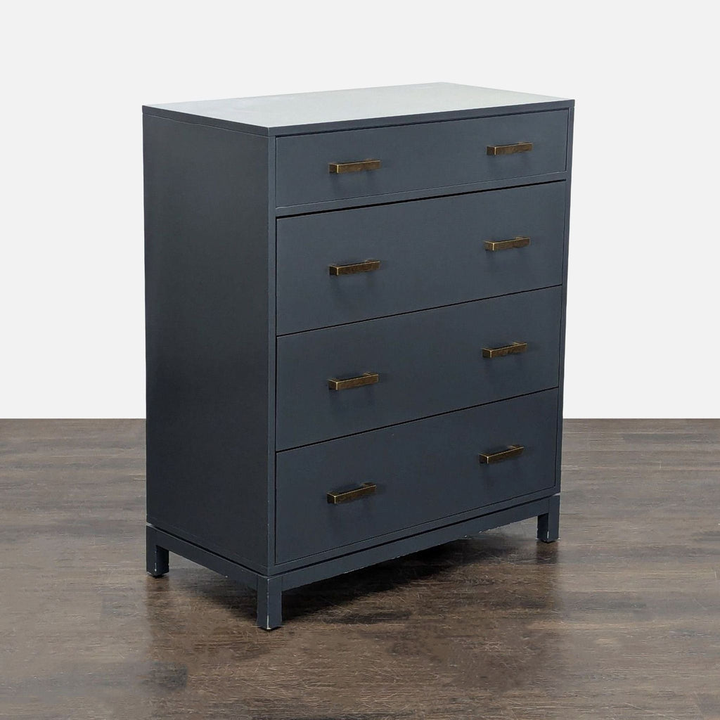 The Land of Nod Cargo Modern 4-Drawer Dresser with Brass Handles