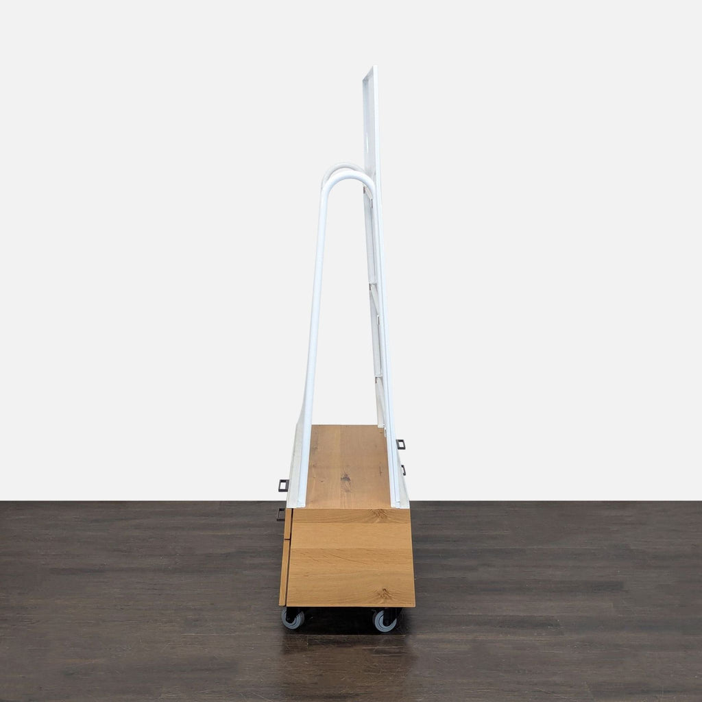 Mobile Whiteboard with Wooden Storage Drawers for Office