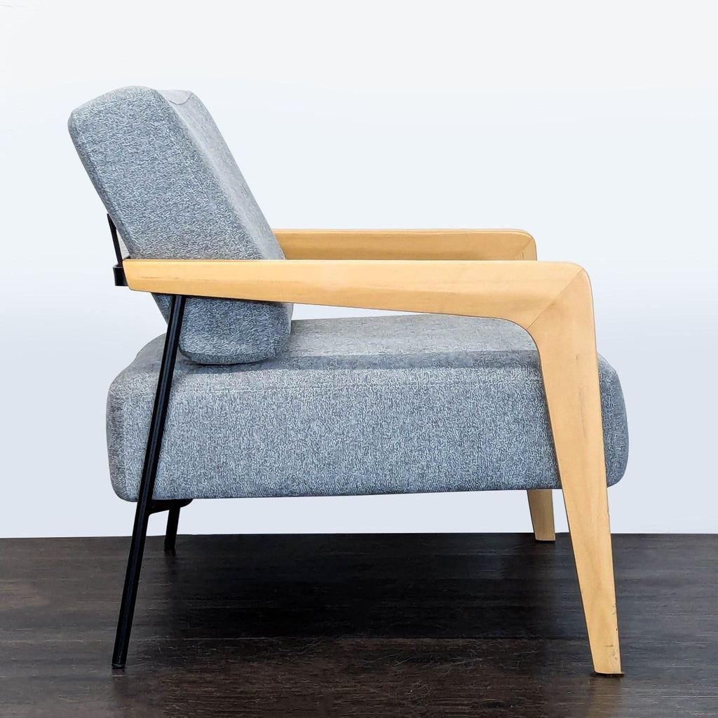 Kimball International kimball International Laverick Modern Lounge Chair with Light Wood Arms