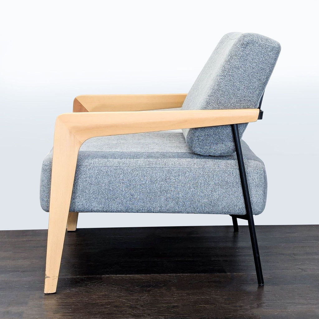 Kimball International kimball International Laverick Modern Lounge Chair with Light Wood Arms