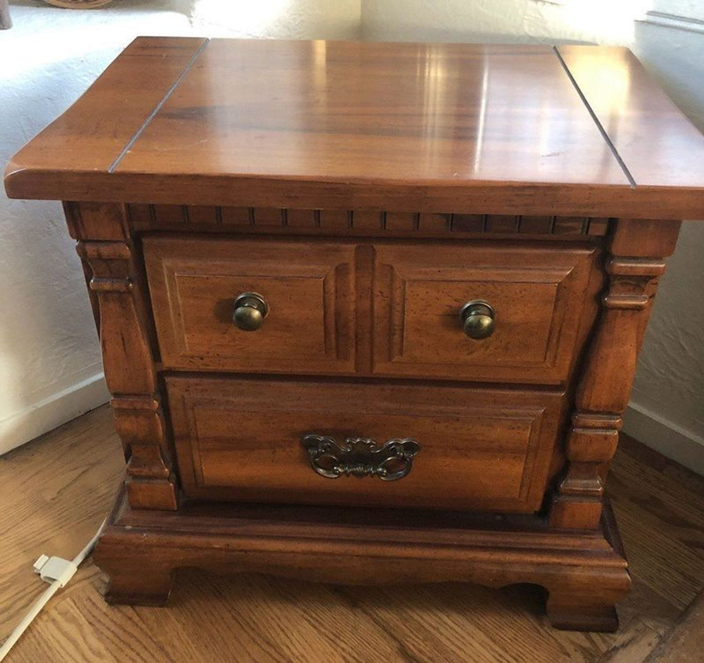 1. Vintage maple end table by Sumter, South Carolina, featuring classic design; 46 years old.  