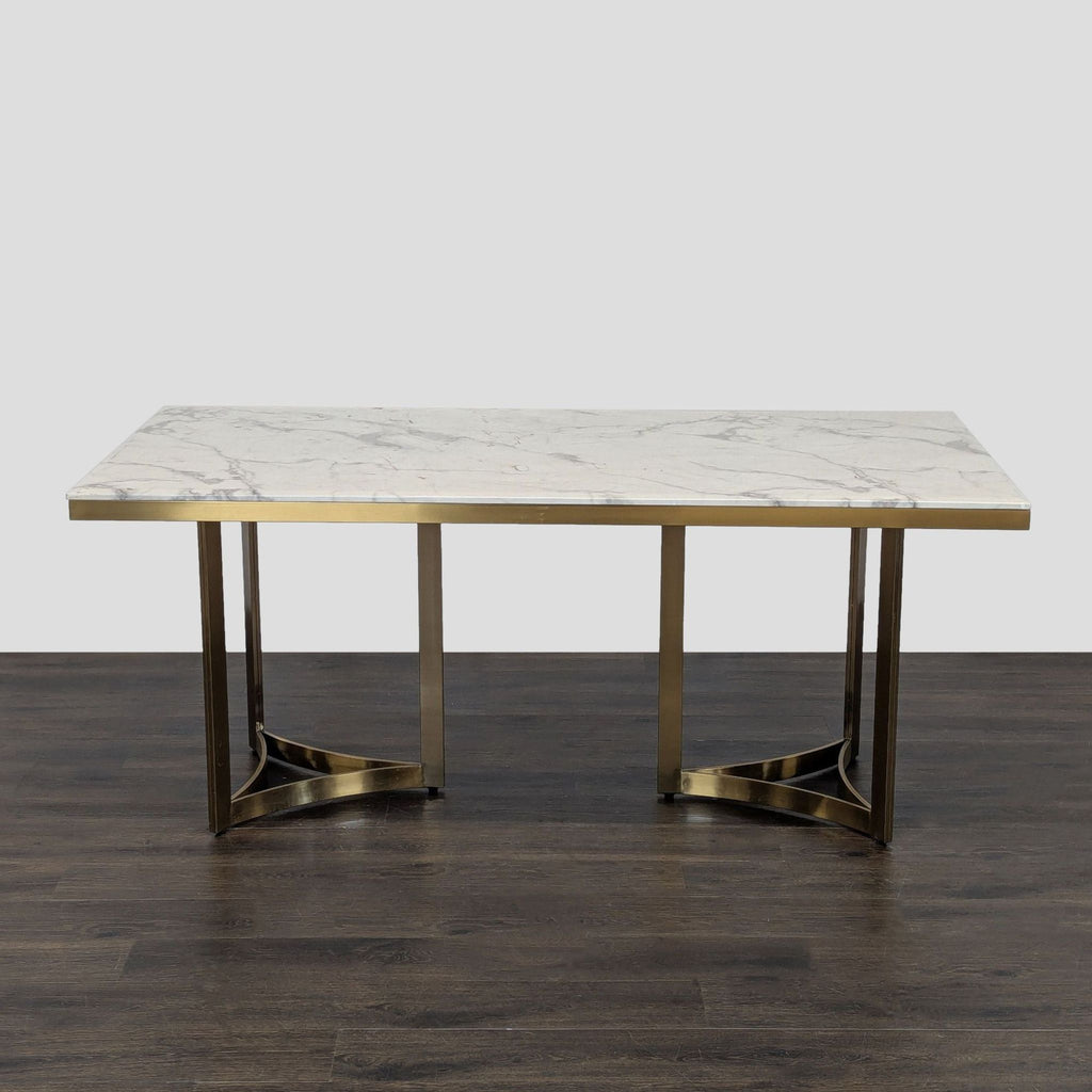 Wayfair 7-Piece Modern Dining Set with Marble-Top Table and Gray Velvet Chairs