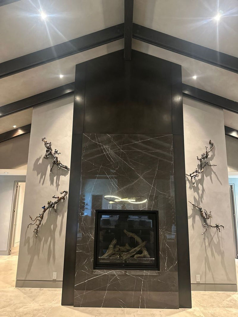 2. Detailed section of a sculptural wall art piece by Jocelyn Marsh, highlighting artistic craftsmanship.  