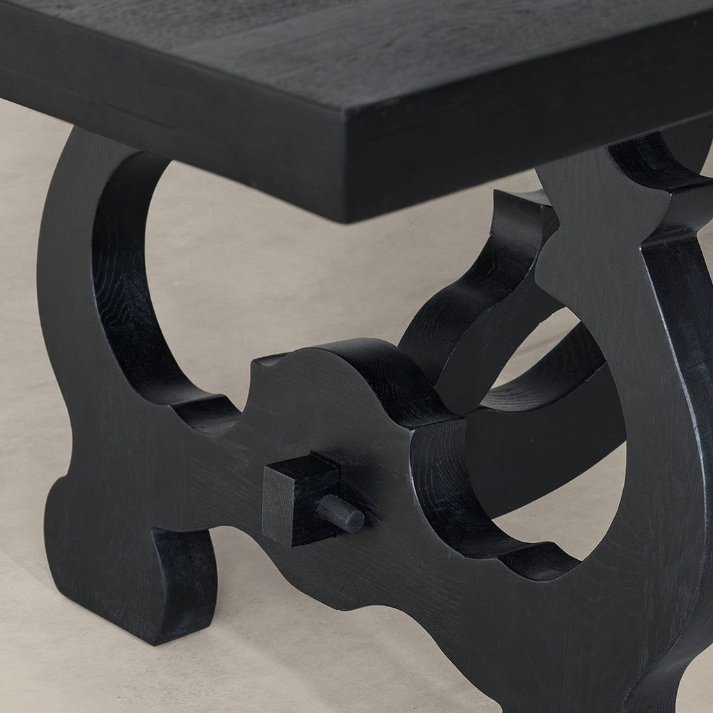 the [ unused0 ] table is made of solid black wood.