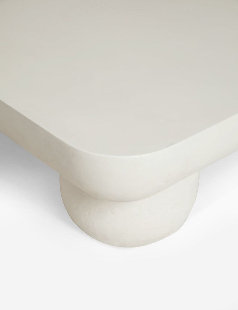 a white marble coffee table, circa 1950s.