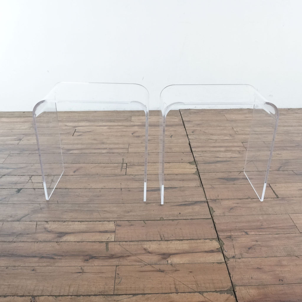 Pair of Clear Acrylic End Tables