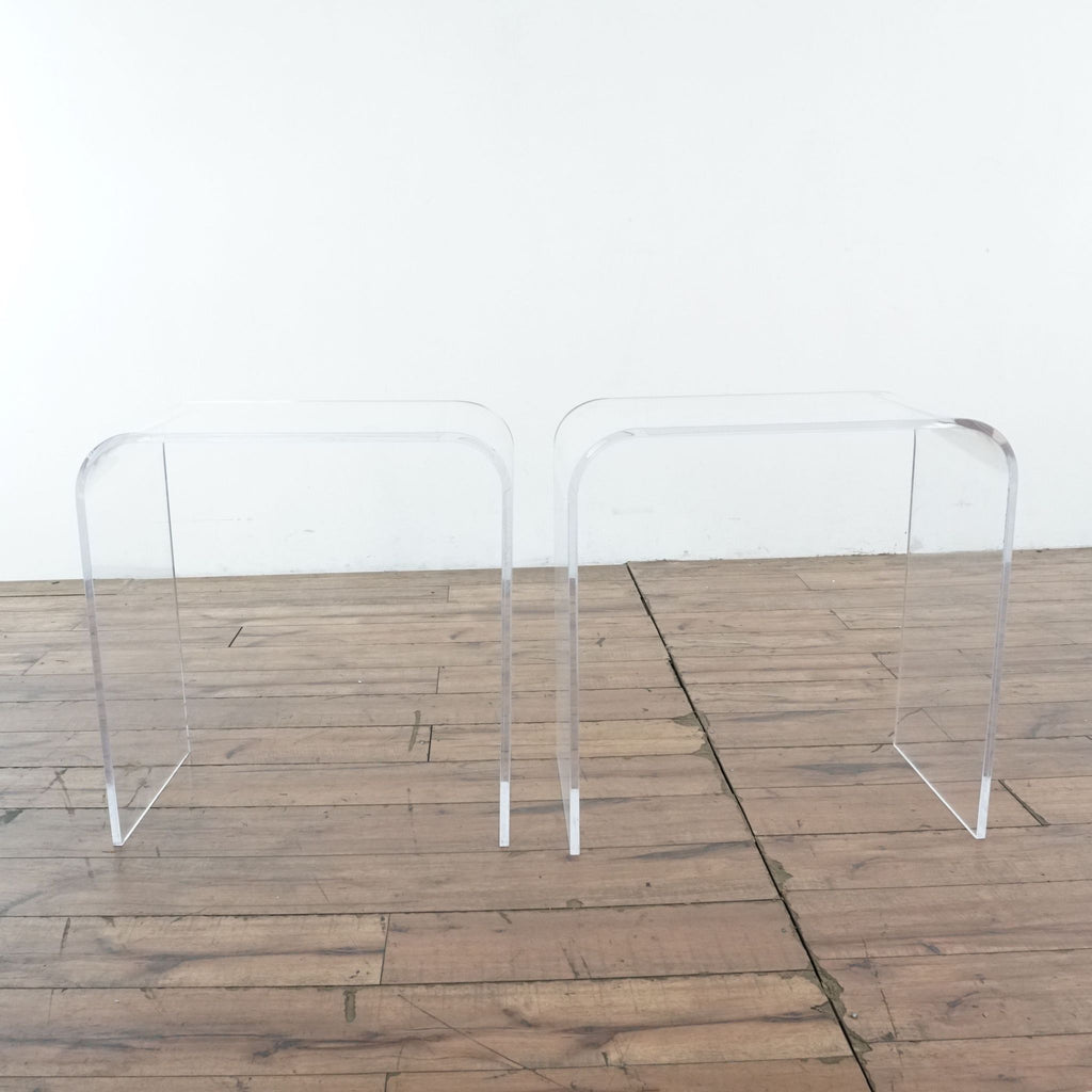 Pair of Clear Acrylic End Tables