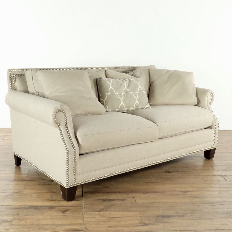 H.D. Buttercup Contemporary Beige Upholstered Sofa