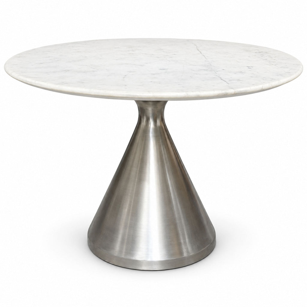 West Elm Silhouette Pedestal Marble Dining Table.
