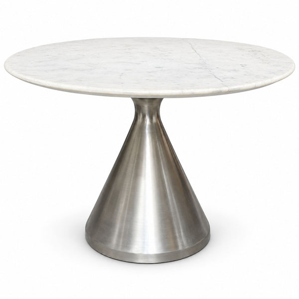 West Elm Silhouette Pedestal Marble Dining Table.