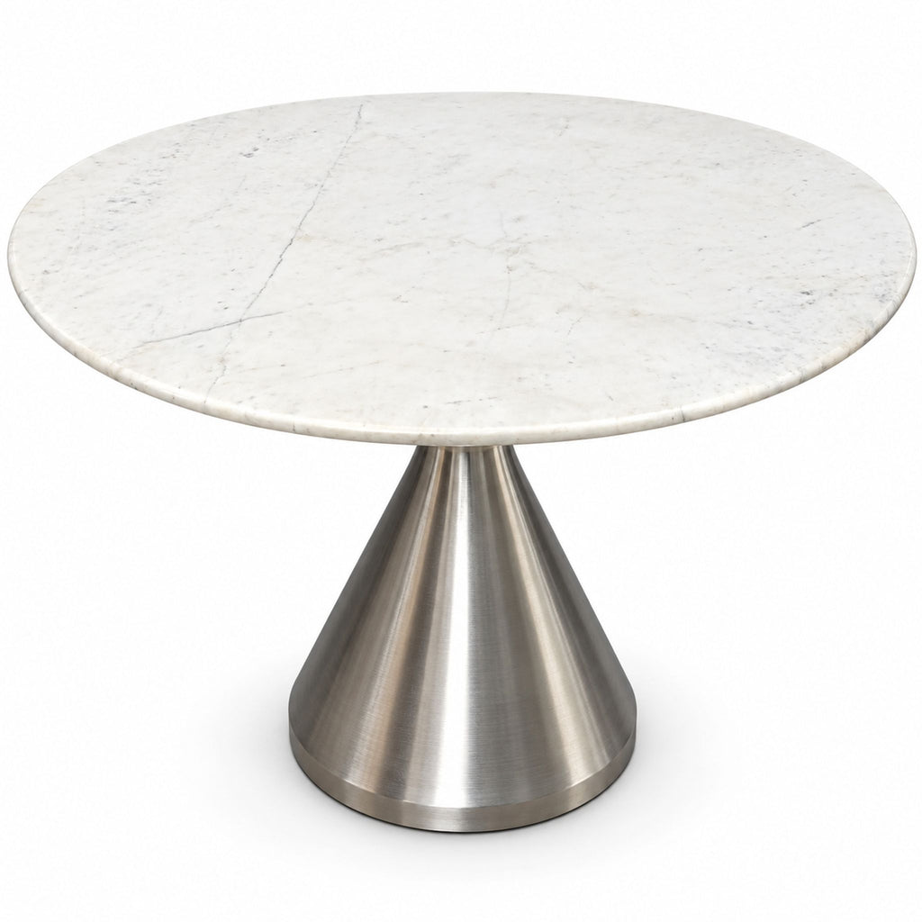 West Elm Silhouette Pedestal Marble Dining Table.