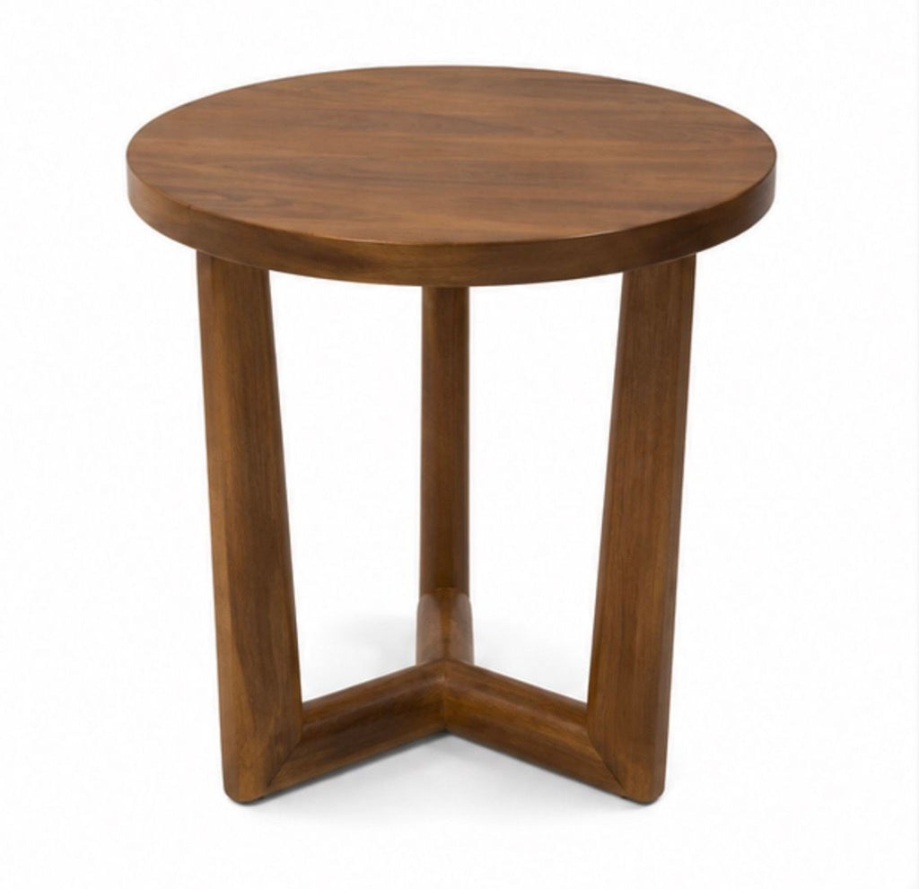 Contemporary end table titled "Madame Y" from 2015, shown with a bright chair, priced at $1400.