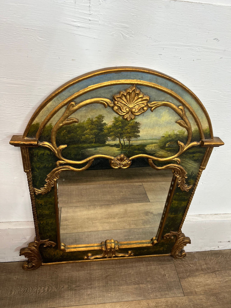 Gilt Wood Hand Painted Mirror