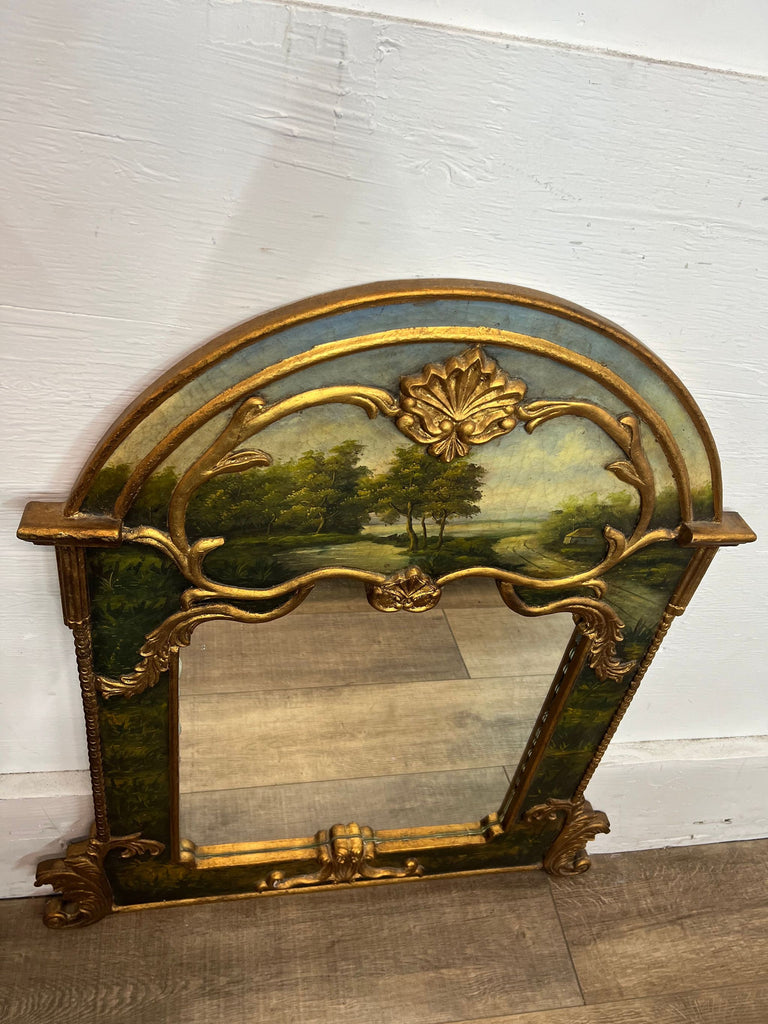 Gilt Wood Hand Painted Mirror