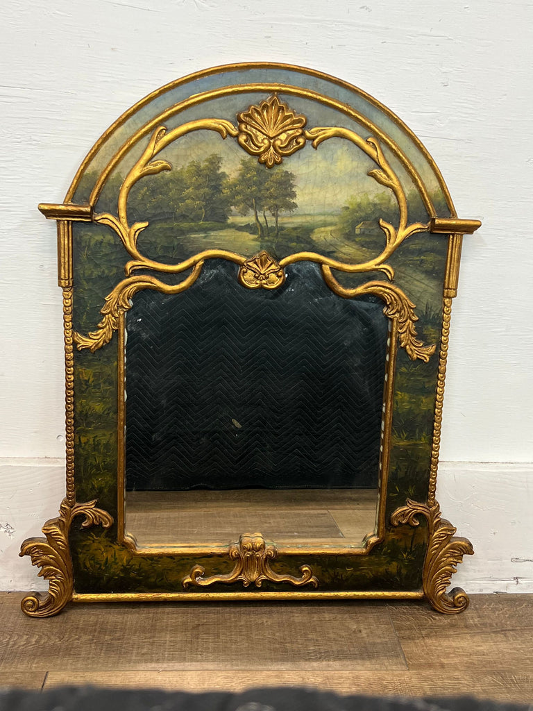 Gilt Wood Hand Painted Mirror