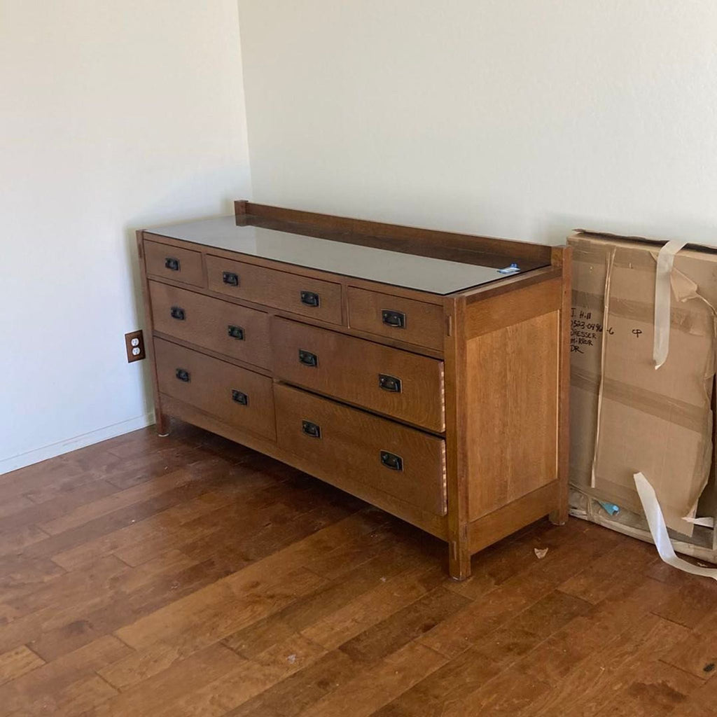 Stickley Solid Wood 7-Drawer Dresser with Metal Pulls