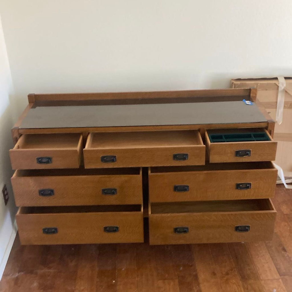 Stickley Solid Wood 7-Drawer Dresser with Metal Pulls