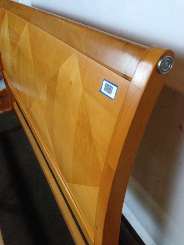 Contemporary Oak Veneer King Sleigh Bed Frame