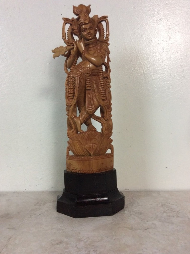 2. Wooden Indian figurine with ornate detailing, crafted by Singiri Chandrasekhar Gupta & Sons, category Other.