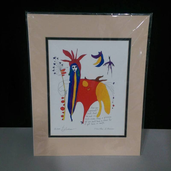 1. Limited edition print from StoryPeople, showing colorful abstract watercolor and ink artwork, signed and dated 1993.