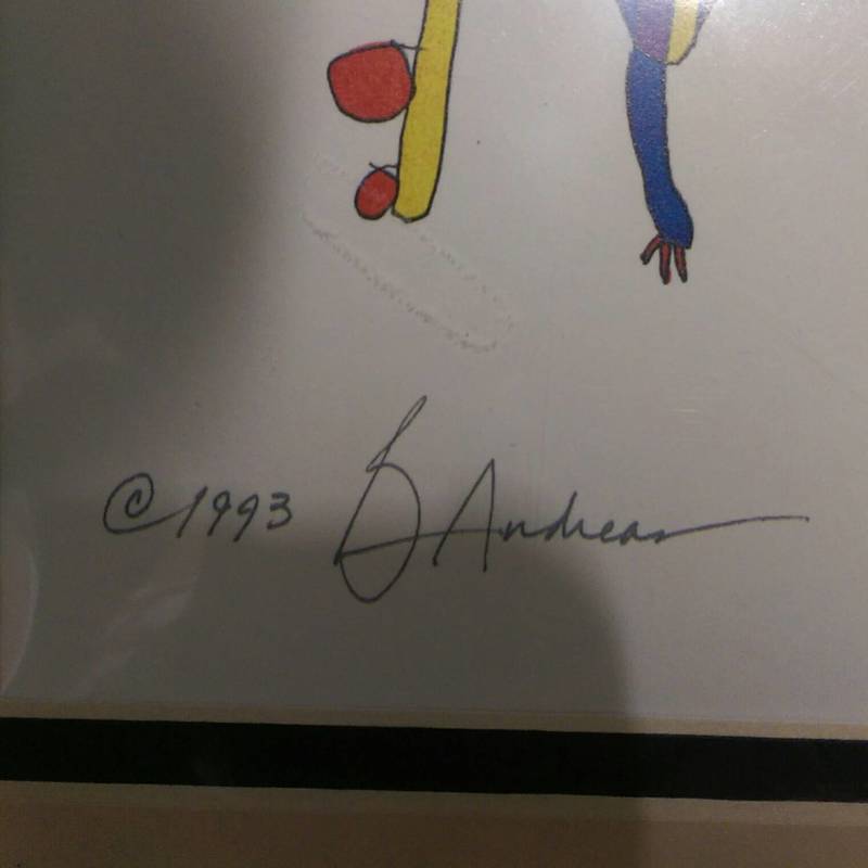 3. Detail of the artist’s signature and 1993 date on a limited edition StoryPeople watercolor and ink print.