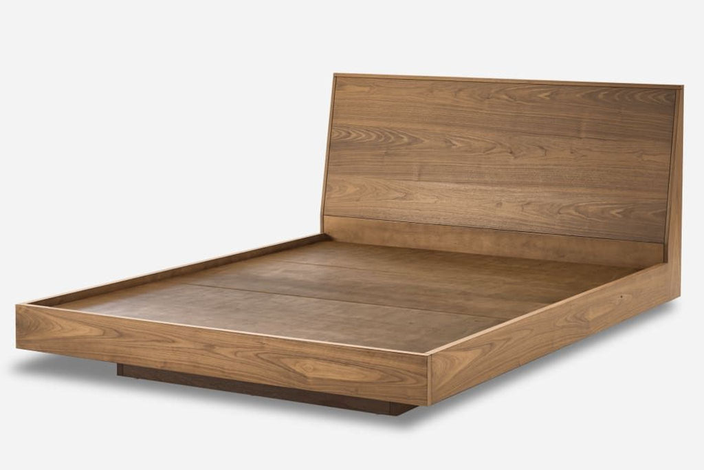 the bed frame is made from solid oak.