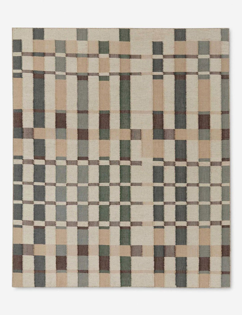 a large area rug with a checkered pattern.