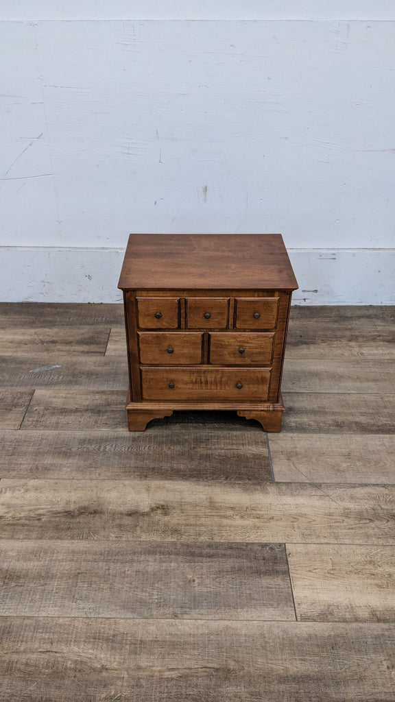 Ethan Allen Country Crossings Three Drawer Wood Nightstand