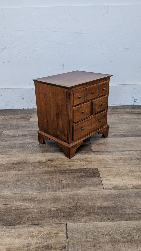 Ethan Allen Country Crossings Three Drawer Wood Nightstand
