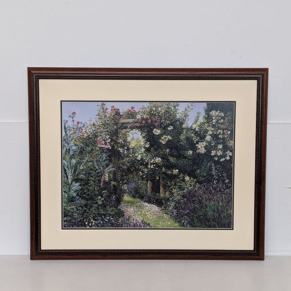 1. Framed Reperch garden pathway painting with floral archway, 33x1x27, from Drawings & Paintings category.