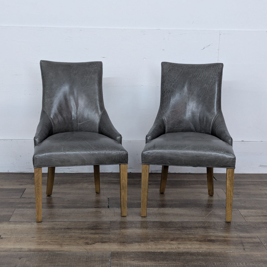 Restoration Hardware 10-piece Leather Parsons Dining Chairs