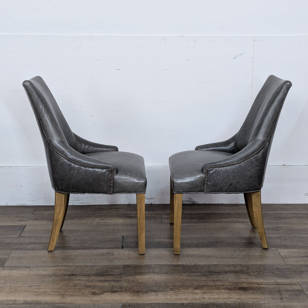 Restoration Hardware 10-piece Leather Parsons Dining Chairs