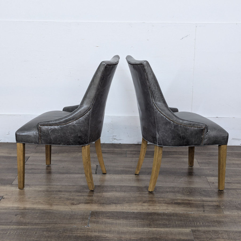 Restoration Hardware 10-piece Leather Parsons Dining Chairs