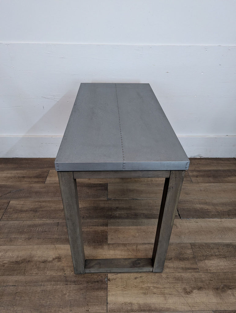 CB2 Stern Counter Table And Two Metal Stools