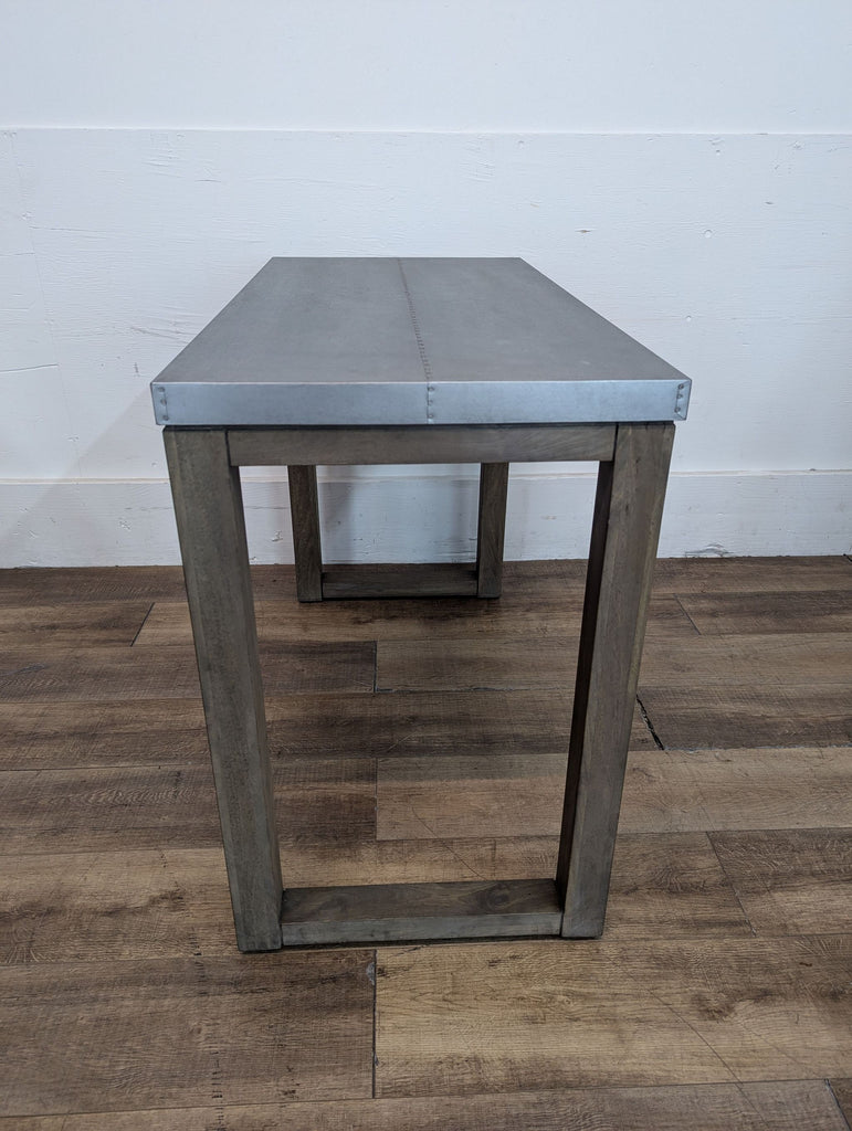CB2 Stern Counter Table And Two Metal Stools