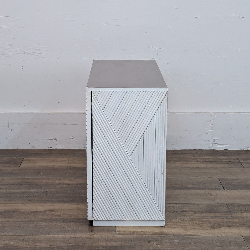 Halsey Solid Wood 2 Door Sideboard with Hand-Carved Details in Ivory